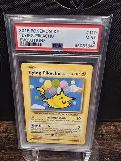 PSA 9 2016 POKEMON XY EVOLUTIONS FLYING PIKACHU 110 - Image 1