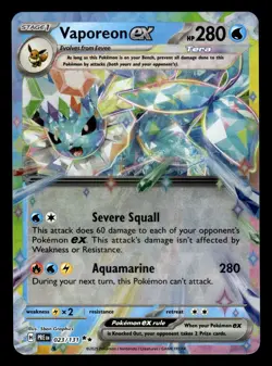 Vaporeon ex 023/131 Double Rare Prismatic Evolutions Pokemon Card - Image 1