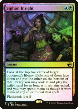 Magic The Gathering MTG SIPHON INSIGHT FOIL Innistrad: Midnight Hunt NM - Image 1