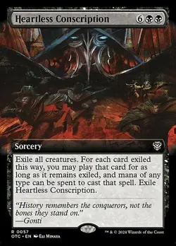 MTG HEARTLESS CONSCRIPTION EXTENDED ART Outlaws of Thunder Junction NM - Image 1
