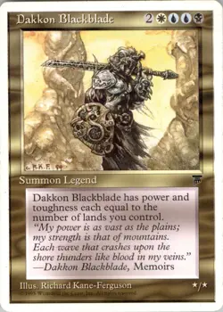 1995 Magic The Gathering Chronicles Dakkon Blackblade #75 Light Play - Image 1