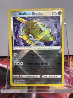 Radiant Steelix 124/196 Pokemon Swsh11: Lost Origin Holo - NM - Image 1