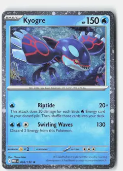 Kyogre 034/132 Rare Mega Evolution Pokemon Reverse Holo Near Mint - Image 1