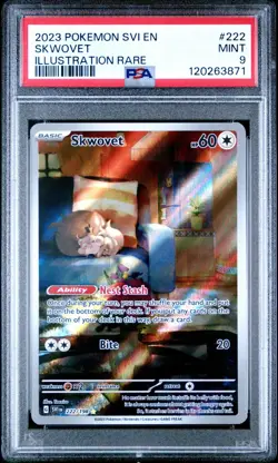 2023 POKEMON SVI EN-SCARLET & VIOLET ILLUSTRATION RARE #222 SKWOVET PSA 9 - Image 1