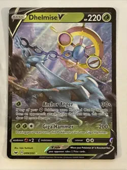 Pokemon TCG Dhelmise VMAX Shining Fates Holo Ultra Rare 009/202 - Image 1