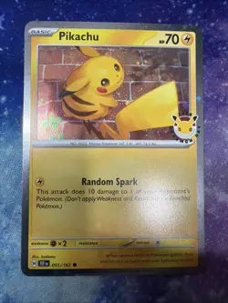 Pokemon Pikachu 051/162 Stamped Pokemon Day 2026 Cosmos Holo Swirl 🌀| NM+ - Image 1