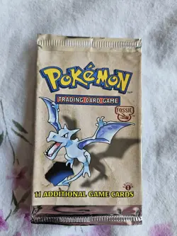 Pokemon Fossil First Edition Aerodactyl Booster Pack Wrapper EMPTY NO CARDS!!! - Image 1