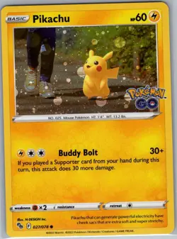 Pikachu - (Cosmos Holo) 027/078 Pokemon Go - Pokemon Card - NM - Image 1