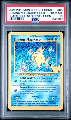 2021 POKEMON CELEBRATIONS CLASSIC COLLECTION #66 SHINING MAGIKARP-HOLO PSA 10 - Image 1