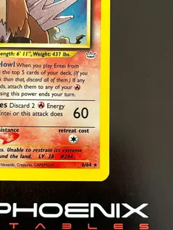 Rising Phoenix Pokemon - Entei 6/64 Neo Revelation Holo Good Eng #2629 - Image 5
