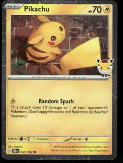 Pikachu (Pokemon Day 2026) 051/162 Holo Pokemon NM - Image 1