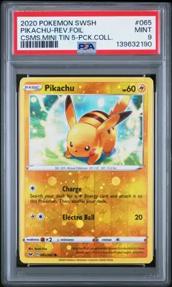 PSA 9 Pikachu Cosmos Holo Promo - 065/202 2020 Costco Exclusive - Pokemon Card - Image 1