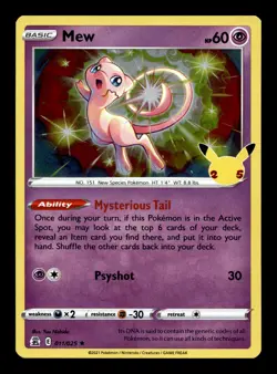 Mew 011/025 Celebrations Holofoil Holo Rare Pokemon TCG - Image 1