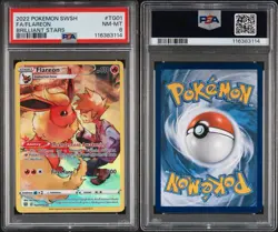 2022 POKEMON SWORD & SHIELD BRILLIANT STARS #TG01 FULL ART/FLAREON PSA 8 - Image 3