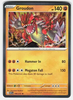GROUDON 108/217 RARE ASCENDED HEROES POKEMON HOLO NM/M - Image 1