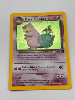 Pokemon Dark Slowbro Holo Foil Team Rocket Unlimited 12/82 HP With Swirl - Image 3