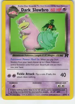 Dark Slowbro 29/82 Team Rocket Rare Unlimited LP/MP Pokemon TCG - Image 1
