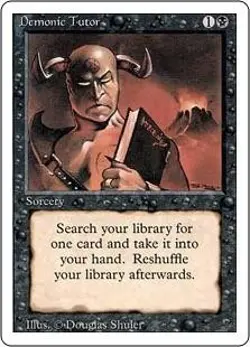 Magic MTG 3rd Edition Revised Demonic Tutor LIGHTLY PLAYED LP - Image 1