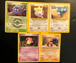 Pokemon TCG Vintage Lot of 5 Tangela Reverse Holofoil FRLG Yuka Morii Togepi - Image 1