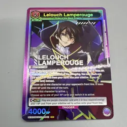 Union Arena Bandai Lelouch Lamperouge EX03 SR Holo Trigger Character 4000 BP - Image 1