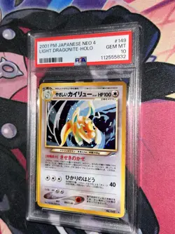2001 PM Japanese Neo 4 Light Dragonite Holo Card #149 PSA 10 - Image 1