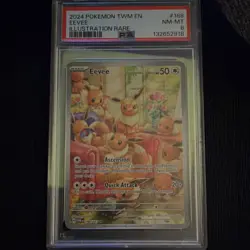 Pokemon Eevee 188/167 Illustration Rare Holo Sv06 Twilight Masquerade PSA 8 - Image 1