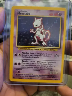 Mewtwo Base Set Holo Rare 10/102 Pokemon TCG Card 60 HP Wizards of the Coast - Image 1