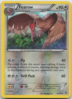Fearow 79/119 Uncommon Phantom Forces Pokemon Reverse Holo Lightly Played - Image 1