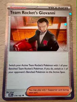 Pokemon TCG Team Rocket's Giovanni 174/182 Destined Rival Cosmos Holo Card - Image 1