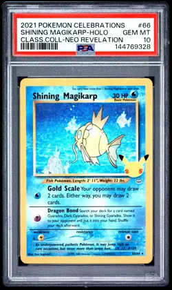 2021 POKEMON CELEBRATIONS CLASSIC COLLECTION #66 SHINING MAGIKARP-HOLO PSA 10 - Image 1