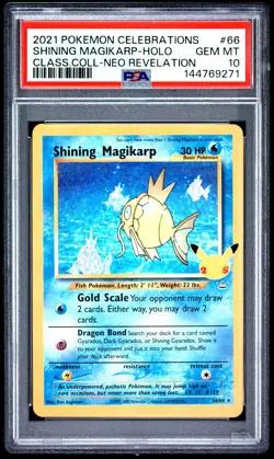 2021 POKEMON CELEBRATIONS CLASSIC COLLECTION #66 SHINING MAGIKARP-HOLO PSA 10 - Image 1