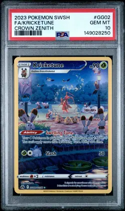 PSA 10 Pokemon Crown Zenith Kricketune GG02 Galarian Gallery Ultra Rare - Image 1