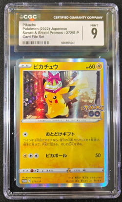 CGC 9 Mint Pikachu 272/S-P 2022 Japanese Pokemon GO Card File Set Promo - Image 1