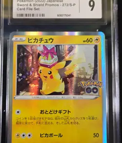 CGC 9 Mint Pikachu 272/S-P 2022 Japanese Pokemon GO Card File Set Promo - Image 2
