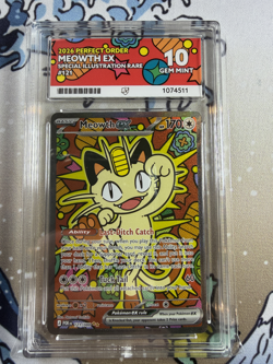 Pokemon TCG 121/088 Meowth Perfect Order SIR Pokemon Card Ace 10 Perfect Subs - Image 1