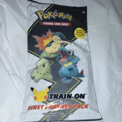 Pokemon TCG First Partner Pack Train On 25th Anniv 2 Packs 3 Oversize Cards - Image 1