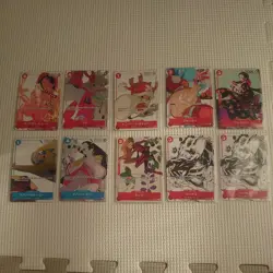 One Piece Card Game Matching Battle Hanafuda Promo Set of 10, including Law and - Image 1