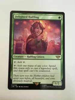 Delighted Halfling Lord of the Rings Card 0158 NM MTG Rare Regular Magic - Image 1