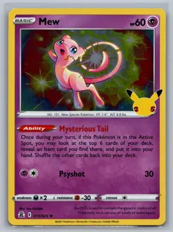 Mew 011/025 Holo Rare Celebrations Pokemon Near Mint - Image 1