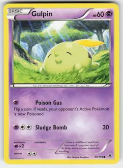 Gulpin 37/119 Common Phantom Forces Pokemon Lightly Played - Image 1