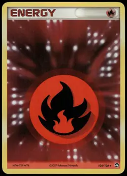 Pokemon Fire Energy Rare Power Keepers 104/108 NM Holo - Image 1