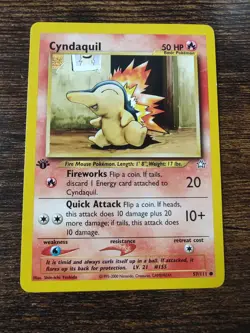 Pokemon Neo Genesis 1st Edition Cyndaquil 57/111 Non Holo LP- - Image 1