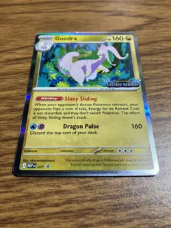 Pokemon TCG Goodra MEP 077 Chaos Rising Stamped Prerelease Black Star Promo - Image 2