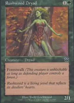 MTG Rushwood Dryad - Foil, Mercadian Masques, Moderately Played, English - Image 1