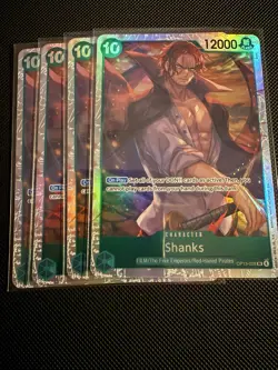 One piece Tcg Shanks OP13-028 SR X4 English. Full Play Set - Image 1