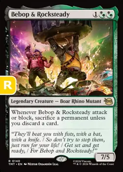 MTG Bebop & Rocksteady Teenage Muntant Ninja Turtles Rare Legendary Creature NM - Image 1