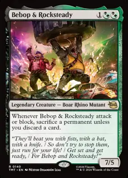 MTG Bebop & Rocksteady Teenage Muntant Ninja Turtles Rare Legendary Creature NM - Image 2