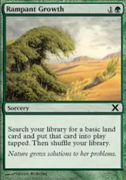 MTG Rampant Growth - Foil, Tenth Edition, Moderately Played, English - Image 1