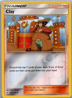 Clay 188/236 Uncommon Cosmic Eclipse Pokemon Reverse Holo Near Mint - Image 1