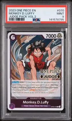 2023 ONE PIECE JUDGE PACK VOLUME 2 070 MONKEY D. LUFFY PSA 9 MINT - Image 1